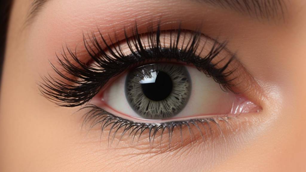 gray eyes eyelash extensions