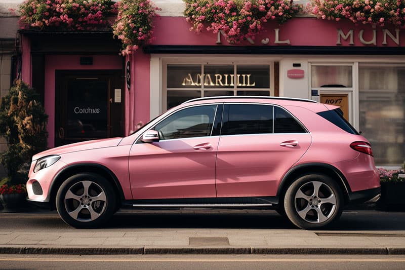 pink suv for mobile hydro facial near me